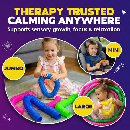 8-Pack Pop Tubes – STEM Learning, Fidget & Sensory Toys for Boys & Girls