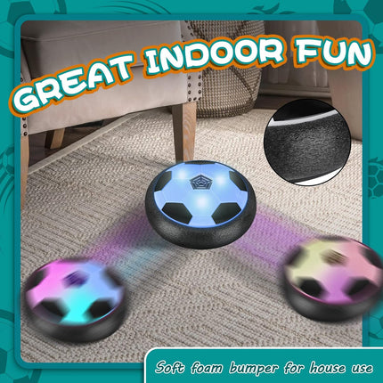 2 Pack Hover Soccer Ball with LED Lights, Foam Bumper and 8 AA Batteries for Kids