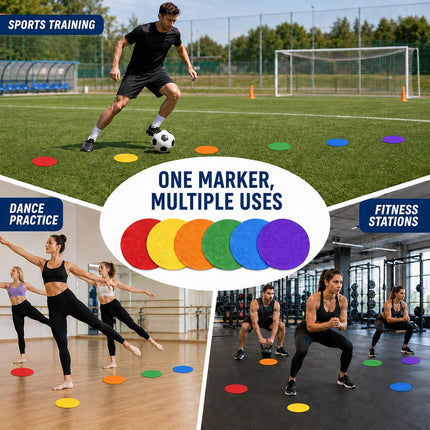 12 Pack Poly Spot Floor Markers, Non-Slip Agility Dots for Sports & PE Training