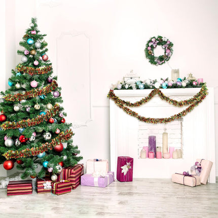 6pcs Glitter Christmas Garland 39.4ft – Indoor & Outdoor Decoration