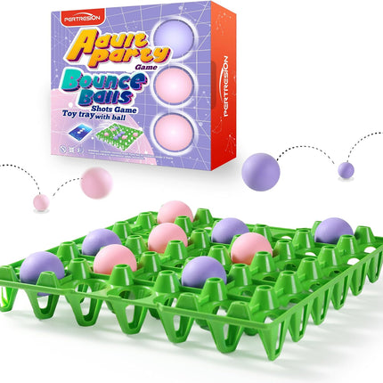 Bounce Ball 4 in a Row Party Game with 60 Balls, 9 Challenge Cards for 2–12 Players