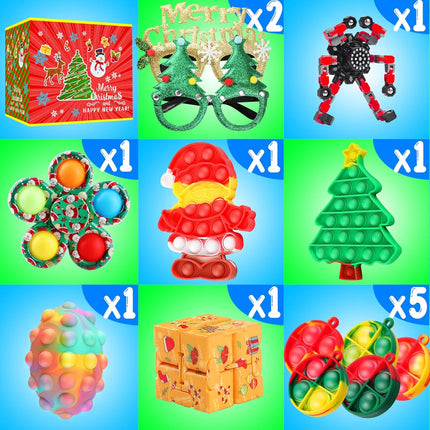 120-Pack Christmas Fidget Toys – Mini Push Bubble Pops, Keychains & Bulk Party Favors for All Ages
