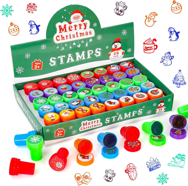 40-Piece Christmas Stamps for Kids – Fun Decorations & Goodie Bag Fillers