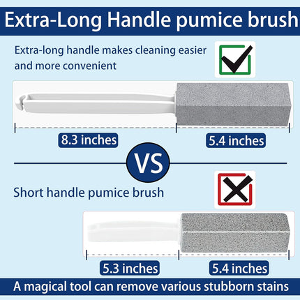 2-Pack Pumice Stone Toilet Cleaner – Extra Long Handle for Bowl Rings