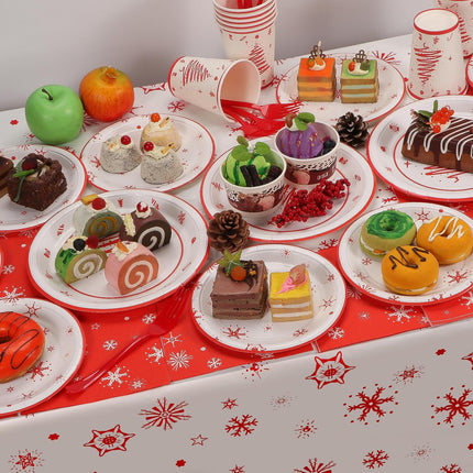 Merry Christmas Party Plates and Napkins Disposable Holiday Tableware