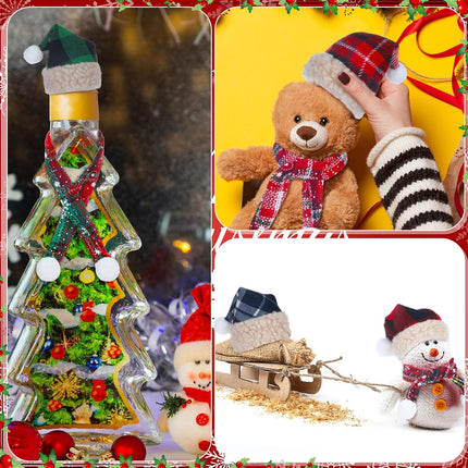 8PCS Mini Knit Doll Hats & Scarves – Cute DIY Craft Decor for Winter Gifts