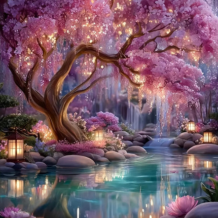 Glowing Dream Forest Diamond Painting Kit, 11.8x15.8in 5D Full Drill Round Art