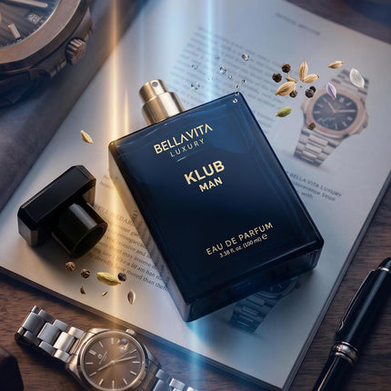 BellaVita Luxury KLUB Eau de Parfum for Men 100ml Intense Citrus Musk Cologne