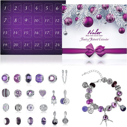 Jewelry Advent Calendar 2025, DIY Bracelet & Necklace Jewelry Making Kit for Christmas