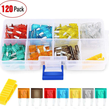 50034R 10 Pack 12V Car Add-A-Circuit Fuse Tap – Mini Blade Fuse Holder & 120 PCS Kit