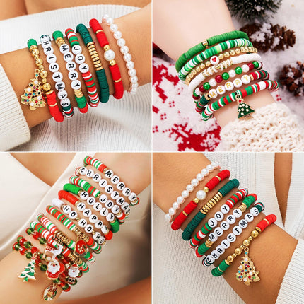 1480 PCS Christmas Polymer Clay Beads Charms Jewelry Making DIY Kit