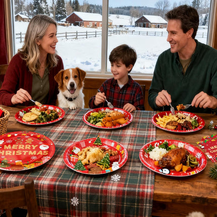 Christmas Party Tableware Set – 40PCS Tree Plates & Napkins for Holidays