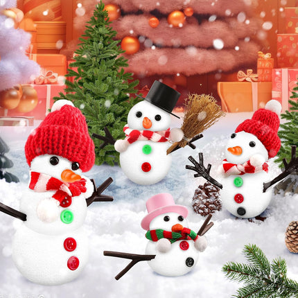 12 DIY Snowman Ornament Kits Holiday Air Dry Clay Crafts for Kids & Favors