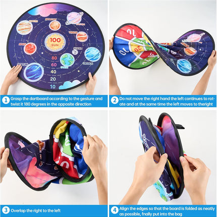 29-Inch Sticky Dart Board Game for Kids with 12 Sticky Balls, 6 Darts and Storage Bag