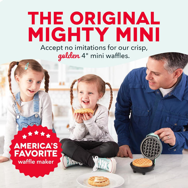 Compact Mini Waffle Maker – Nonstick, Perfect for Kids & Families, Aqua