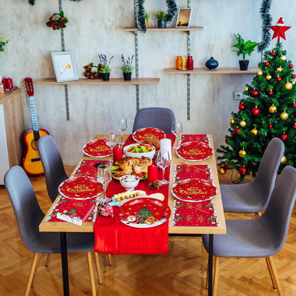 Christmas Party Dinnerware Set – Plates, Napkins & Forks for 20 Guests