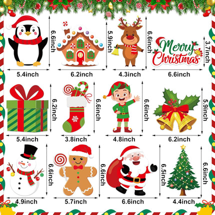 30PCS Christmas Hanging Swirls, Pre-Strung Streamers with Santa & Gingerbread Man