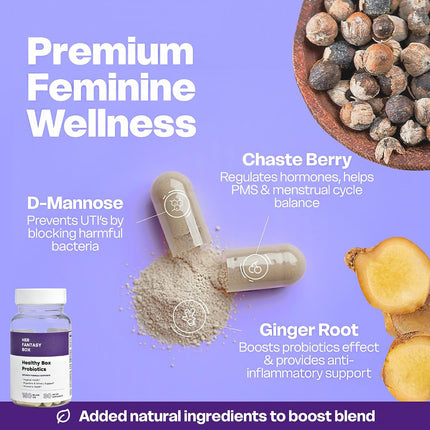 Her Fantasy Box Healthy Box Vaginal Probiotics for Women Prebiotic Lactobacillus Blend