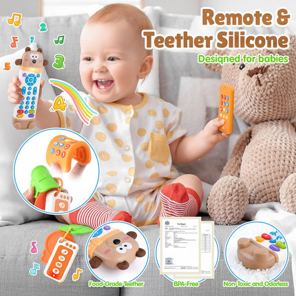 Baby Remote Control Teether Toy with Music, Light & Sound for 6+ Months