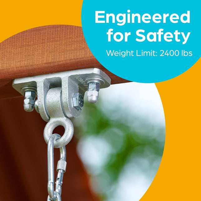 2-Pack Swing Set Hangers – Heavy Duty Brackets with Locking Snap Hooks for Playground