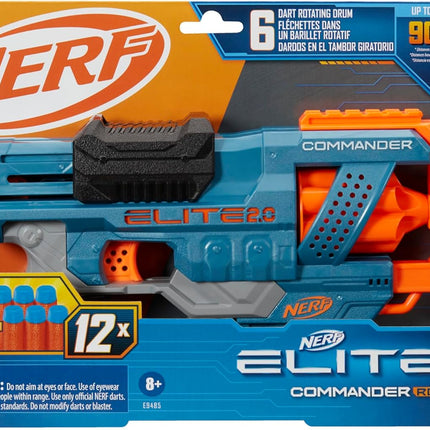 Elite 2.0 Commander RD-6 Dart Blaster – 12 Darts, Rotating 6-Dart Drum