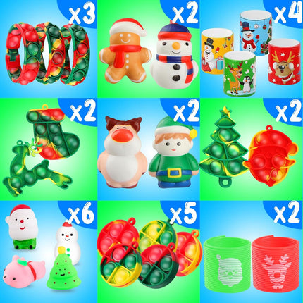 120-Pack Christmas Fidget Toys – Mini Push Bubble Pops, Keychains & Bulk Party Favors for All Ages