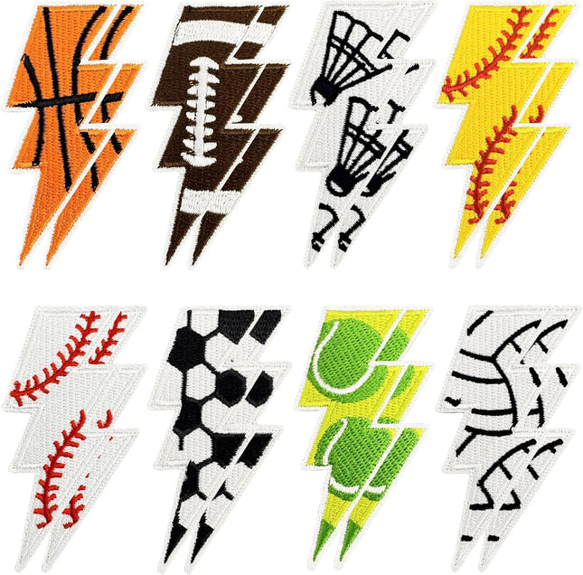16Pcs Sports Ball Iron-On Patches for Hats, Jackets, Jeans, Shirts and DIY Clothing