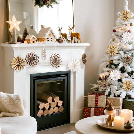 9pcs 3D Paper Christmas Hanging Decorations – Trees & Snowflakes for Home & Party