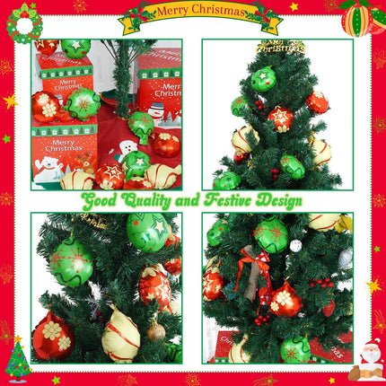 15 PCS Christmas Balloon Ornaments – Red, Green & Gold 5.1" Hanging Balls