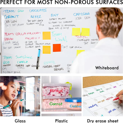 Magnetic Whiteboard Markers – 15 Fine Point Colors for School, Office, Home