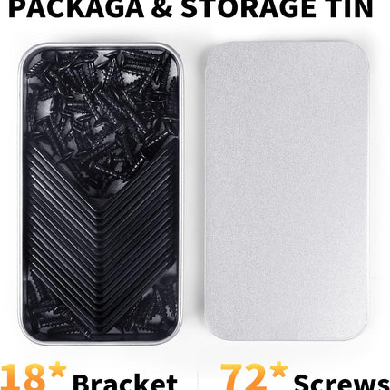 18PCS L Bracket Corner Braces – FATLODA Stainless Steel, Black, 1.57x1.57 in