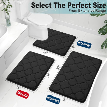 Memory Foam Bath Mat 24x16 – Soft, Absorbent, Non-Slip Rug for Bathroom Floor