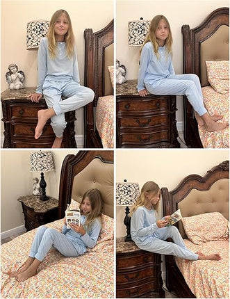 Girls 2PC Outfit Set Long Sleeve Top Pants Pockets Size 7-8 Years