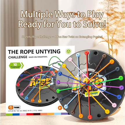 Rope Untangling Puzzle Game Mini Travel Strategy Board Game for Kids & Adults
