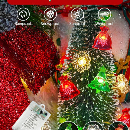 Christmas Decoration Lights – 10FT 30 LED Snowflake & Christmas Tree Fairy Lights with Battery