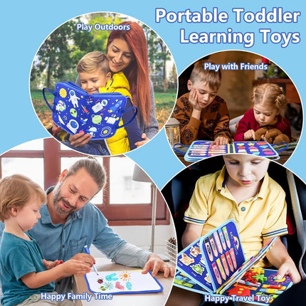 Toddler Busy Board Montessori Sensory Toy for Boys with Learning Activities