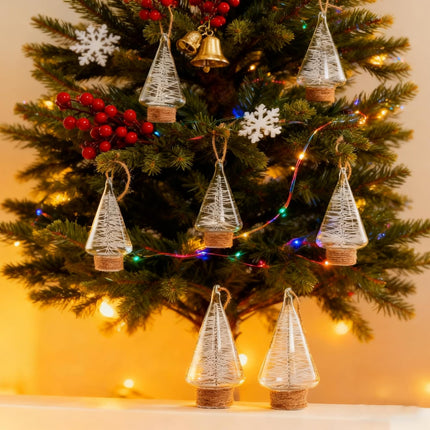 3PCS Christmas Tree Glass Ornaments – Mini Hanging Decorations for Holiday