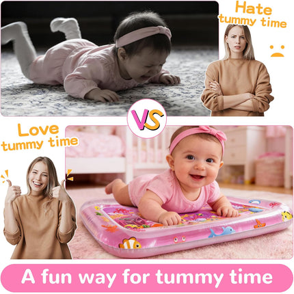 Tummy Time Water Mat for Baby Girl, Sensory Development Toy 0-12 Months