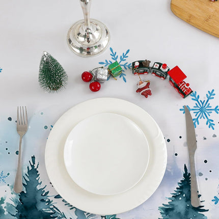 Christmas Tablecloth for Rectangle Tables – 52x70", Snowman & Truck Print