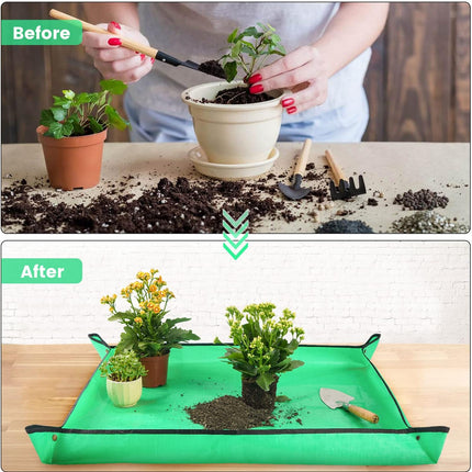 39.5" X 31.5" Large Repotting Mat – Portable Potting Tray for Plant Transplanting