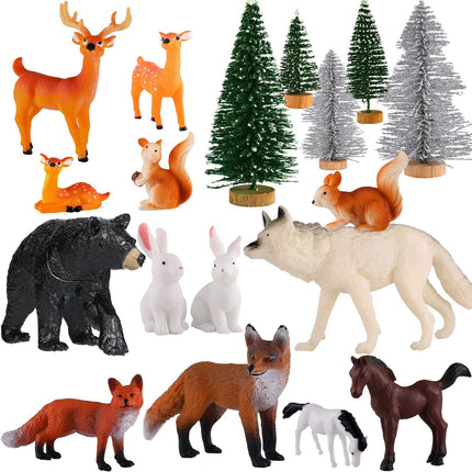 18-Piece Forest Animal Figurines – Realistic Woodland Toys for Kids