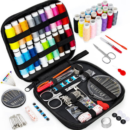 87PCS Sewing Kit with Embroidery Supplies Needles Thread Scissors Set