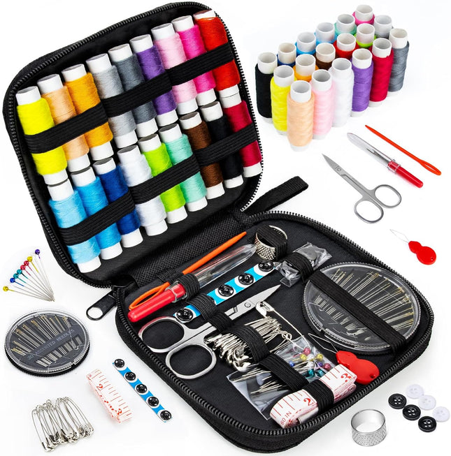 87PCS Sewing Kit with Embroidery Supplies Needles Thread Scissors Set