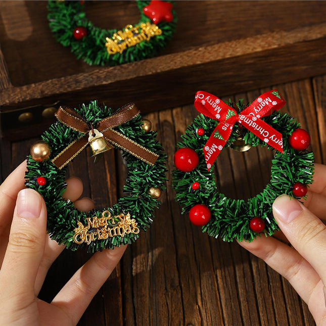 5 Pack Small Christmas Wreaths – Red Bow, Berry & Pinecone Indoor Decor
