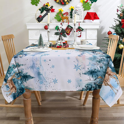 Christmas Tablecloth for Rectangle Tables – 52x70", Snowman & Truck Print