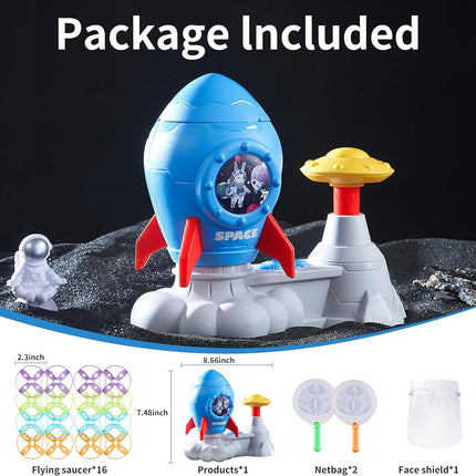 Kids Flying Disc Launcher Toy Backyard Summer Outdoor Game Ages 3+