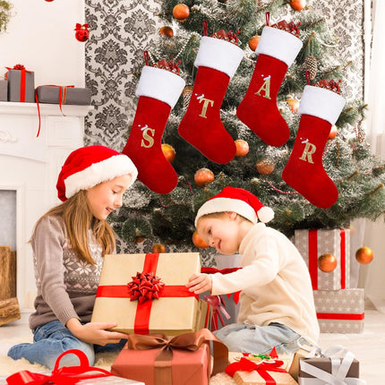 20 Inches Plush Christmas Stockings – Monogrammed Large Letter Stockings
