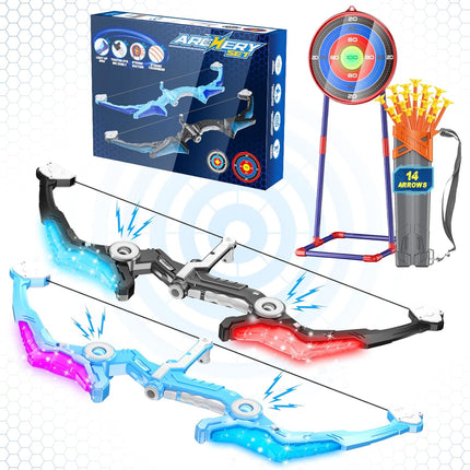 2-Pack Kids Bow & Arrow Set – Light-Up Archery Toy for Ages 3–12