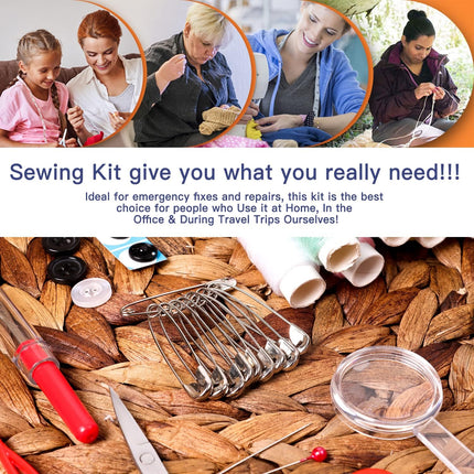 Portable Sewing Kit with Case for Home Travel Beginner Emergency Repair Set