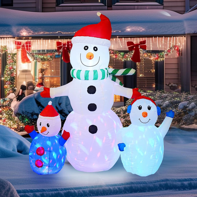 6FT Inflatable Snowman with Rotating LED – Waterproof Outdoor Xmas Decor